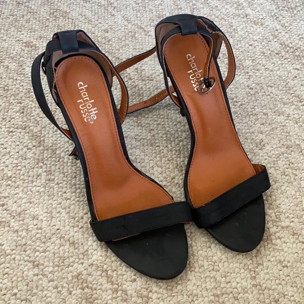 Ankle strap black heels